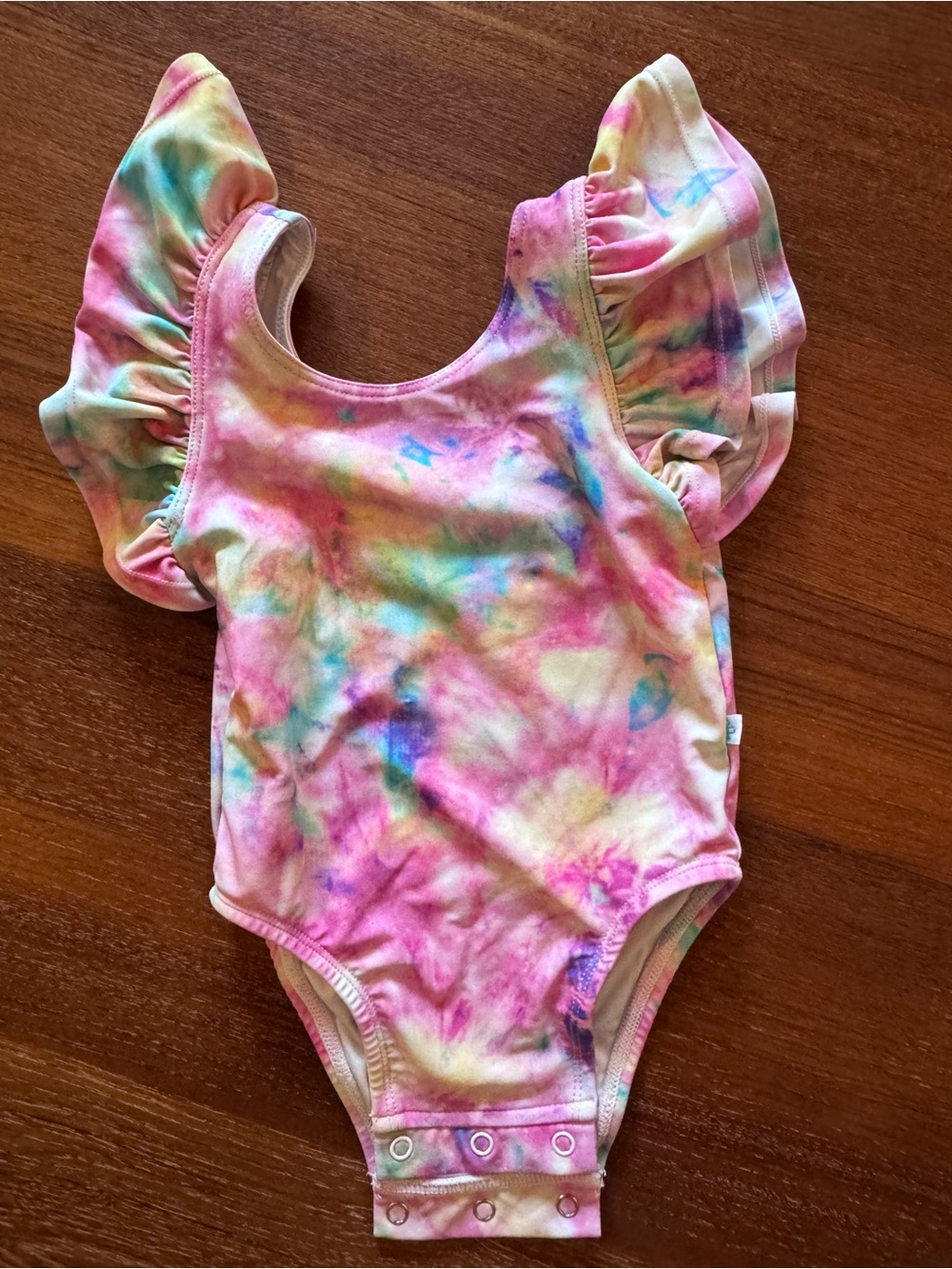 Posh Peanut Tie-Dye Flutter Sleeve One-Piece Bodysuit 12-18months